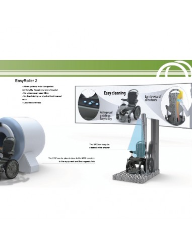 Fauteuil roulant amagnétique Easy Roller II 100% thermoplastique Fauteuil roulant amagnétique Easy Roller II 100% thermoplastique