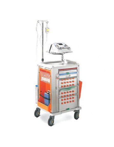 Chariot d'urgence MRISAFETY amagnétique 4 tiroirs et options