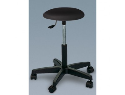 Tabouret tournant assise tissus Diam. 32cm - Pieds plastiques et roues