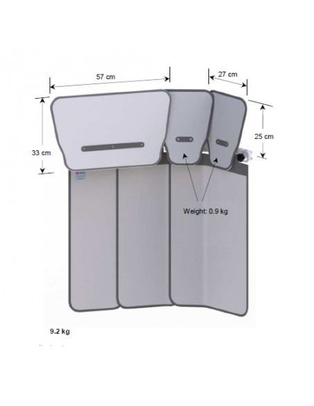 Bavolet anti-x double articulation trois pans sans rail porte accessoires avec trois protections hautes