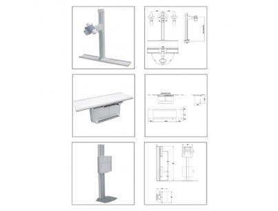 Ensemble table + potter + support colonne tube avec diaphragme