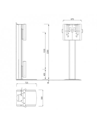 Vertical chest potter on stand with bucky and grid Vertical chest potter on stand with bucky and grid