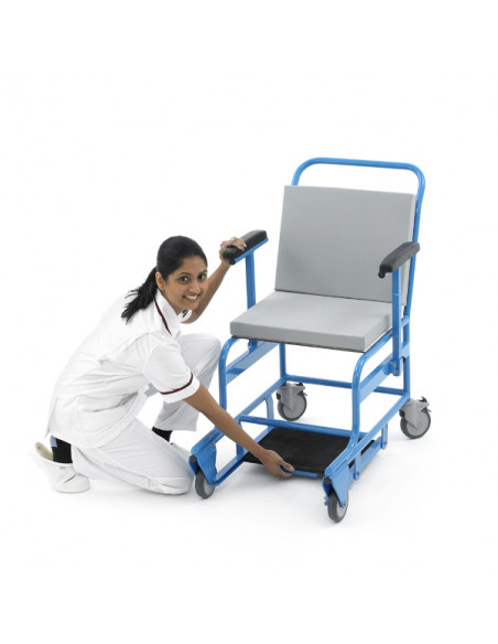 Non magnetic bariatric portering chair - max load capacity 220kg 7 Tesla MR compatible