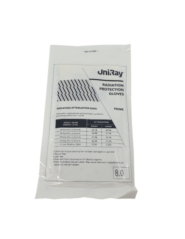 Pair of gloves radio attenuator UNIRAY size 7.0 disposable/Box 5 pair Unleaded-powder free-sterile R Pair of gloves radio attenuator UNIRAY size 7.0 disposable/Box 5 pair Unleaded-powder free-sterile R