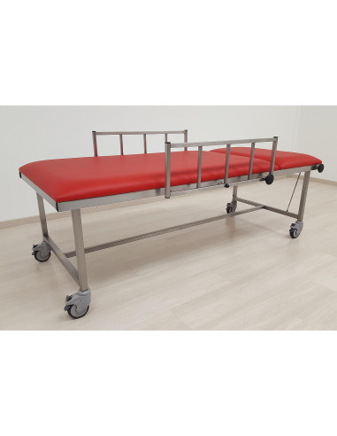 Non magnetic 800mm stretcher fix height with barriers choose height Max load 200 kg - 4 Castors D100mm Non magnetic 800mm stretcher fix height with barriers choose height Max load 200 kg - 4 Castors D100mm