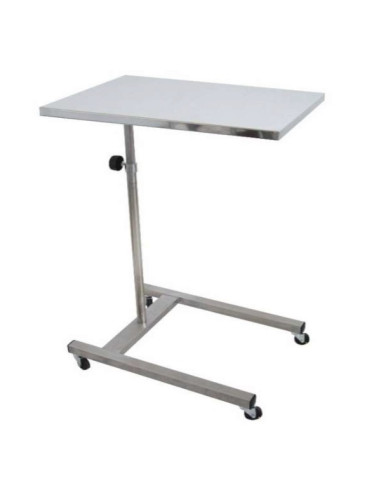 Mayo table with flat tray 750x500mm 4 antistatic wheels including 2 braked wheels