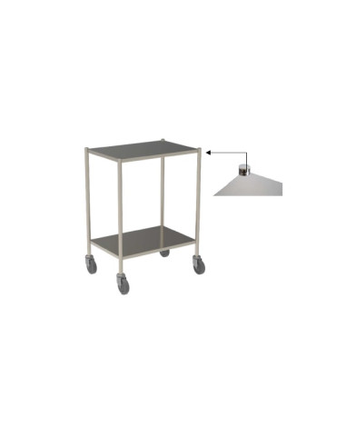 2 trays trolley argon welded down rim shelves 2 trays without guard rails, size: 600 x 400 mm 2 trays trolley argon welded down rim shelves 2 trays without guard rails, size: 600 x 400 mm