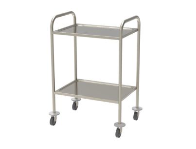 Guéridon amagnétique 2 plateaux emboutis - Dim. 600 x 430 mm