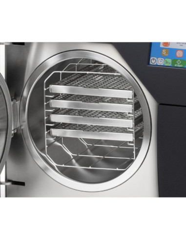 Stainless steel sterilizer 23 liter with printer SST1700B+P Internal dimensions D254mm x length 450mm Stainless steel sterilizer 23 liter with printer SST1700B+P Internal dimensions D254mm x length 450mm