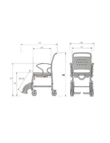 Mobile patient transfer chair for MRI lightweight aluminum, maximum authorized weight 130 kg Mobile patient transfer chair for MRI lightweight aluminum, maximum authorized weight 130 kg