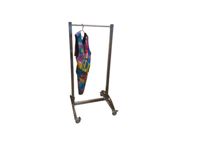 Stainless steel mobile rack for up to 10 leaded aprons storage Delivered disassembled