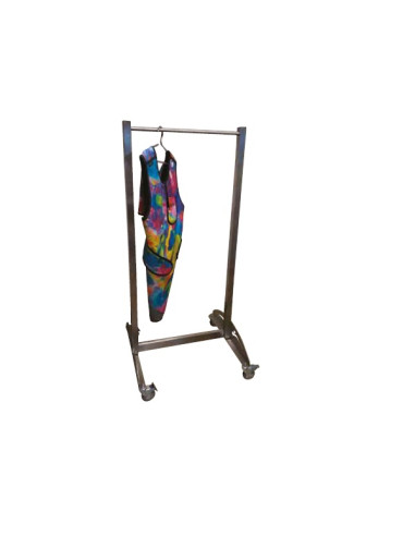 Stainless steel mobile rack for up to 10 leaded aprons storage Delivered disassembled