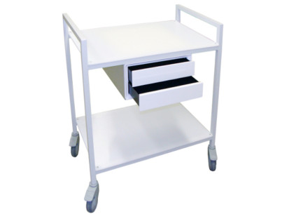 Guéridon amagnétique 2 plateaux 2 tiroirs - compatible 3T dimensions : 1020 x 520 x 890mm