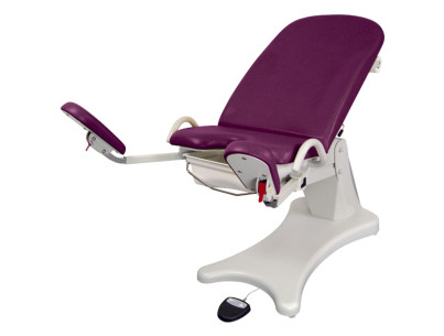 Table gynéco ELANSA - HV 460à106cm - dos gaz - etriers capacité 170kg/bac cuvette 6l