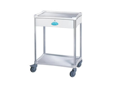 Medical trolley Resine 600x400 2 trays +1 key drawer - pop blue color