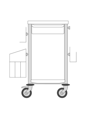 Medical trolley Agily 400x400 1trayH.115+glove hold,needle-applegreen needle collect,1 double mobile bin, 4 standard rails Medical trolley Agily 400x400 1trayH.115+glove hold,needle-applegreen needle collect,1 double mobile bin, 4 standard rails