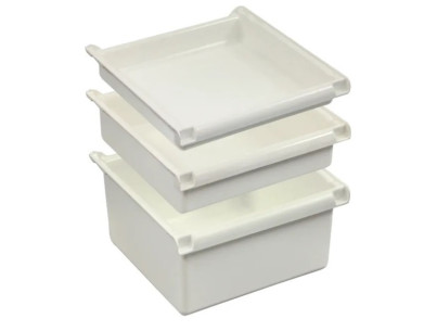 Tray for Agily 400x400 H:75mm white + slides