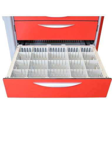 Neop 400x400 emergency equi.trolley 5 telesc.drawers 4 with subdivisi, support for:cardiac massage,monitoring, oxygene bottle Neop 400x400 emergency equi.trolley 5 telesc.drawers 4 with subdivisi, support for:cardiac massage,monitoring, oxygene bottle