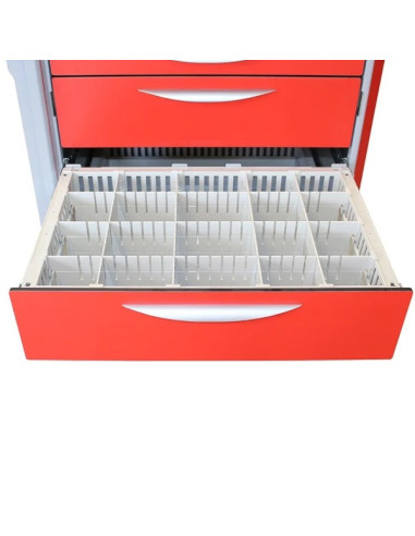 Neop 600x400 H100 emergency equipped trolley 5telesc.drawers 4 w.subd, support and board for cardiac massage, monitoring support Neop 600x400 H100 emergency equipped trolley 5telesc.drawers 4 w.subd, support and board for cardiac massage, monitoring support