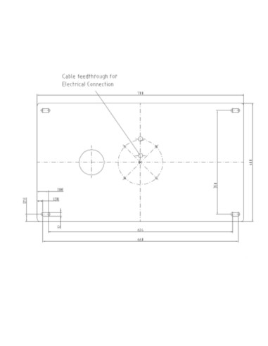 Ceiling mounting plate for PORTEGRA column 700x400mm Ceiling mounting plate for PORTEGRA column 700x400mm