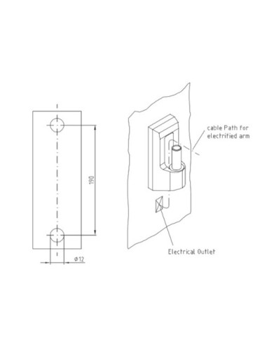 Support mural de montage pour bras PORTEGRA - charge maxi 13kg Support mural de montage pour bras PORTEGRA - charge maxi 13kg