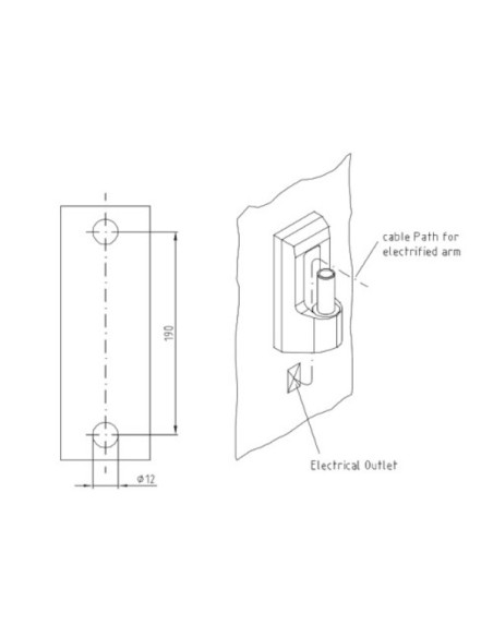 Support mural de montage pour bras PORTEGRA - charge maxi 13kg