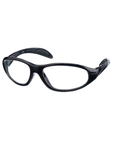 Lunettes anti-x ULTRALITE EqPb 0,75mm frontal monofocale noir et EqPb 0,50mm latéral - réalisation sur ordonnance