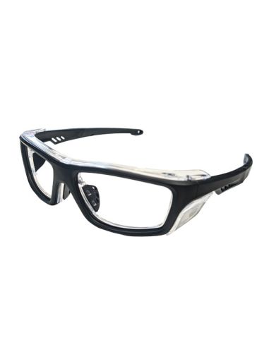 X-ray protective glasses RAZER EqPb.0,75mm single vision blackSide shields 0,50mm Eq Pb - Made on medical prescription