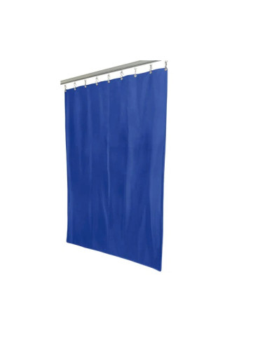 Rideau plombé 0.50mm vendu au m²-largeur max.1200mm-oeillets+crochets EVAL tarif au m² - couleur bleu france Rideau plombé 0.50mm vendu au m²-largeur max.1200mm-oeillets+crochets EVAL tarif au m² - couleur bleu france