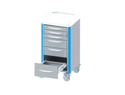 Neop 400x400 nursing trolley 6 telesc.drawers no closure-sky blue telescopic drawers: 3H80-2H160-1H240