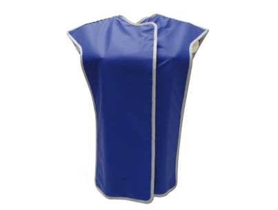 Anti-X cape,sitting position, lxl 60x60 eq.Pb0.35mm+spinal protection unique color blue 208