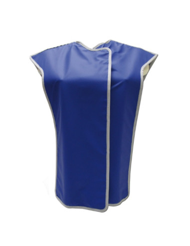 Anti-X cape,sitting position, lxl 60x60 eq.Pb0.35mm+spinal protection unique color blue 208