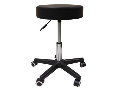 Rolling stool with adjustable height 500-660mm - black 10 manual control gas spring
