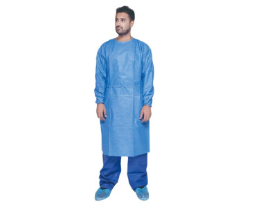 Blouses visiteurs taille L 115x140cm - carton de 10 poignet élastique, lien à nouer au cou et à la taille