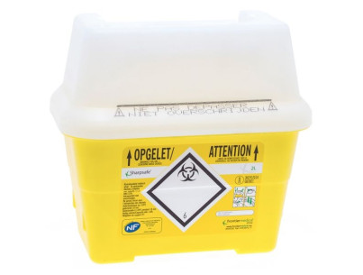 Collecteur récupérateur d'aiguille SHARPSAFE NF 2L conforme à la norme NFX 30-500