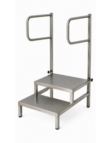 2-step stool with two handrails - Phlebology step stools