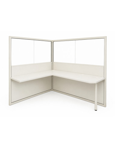 Work table thickness 38mm - depth 650mm - white color For fixed panoramic barrier